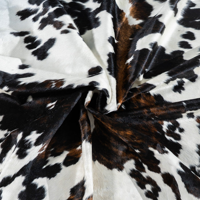 Dark Tricolor Cowhide Rug Size 7'1" L x 6'11" W 1724