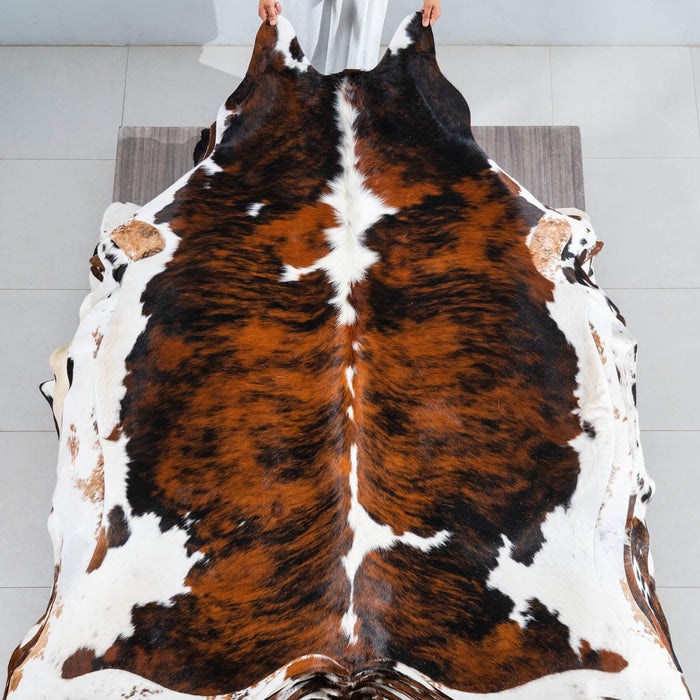 Tricolor Cowhide Rug Size 7'1" L x 5'6" W 1731