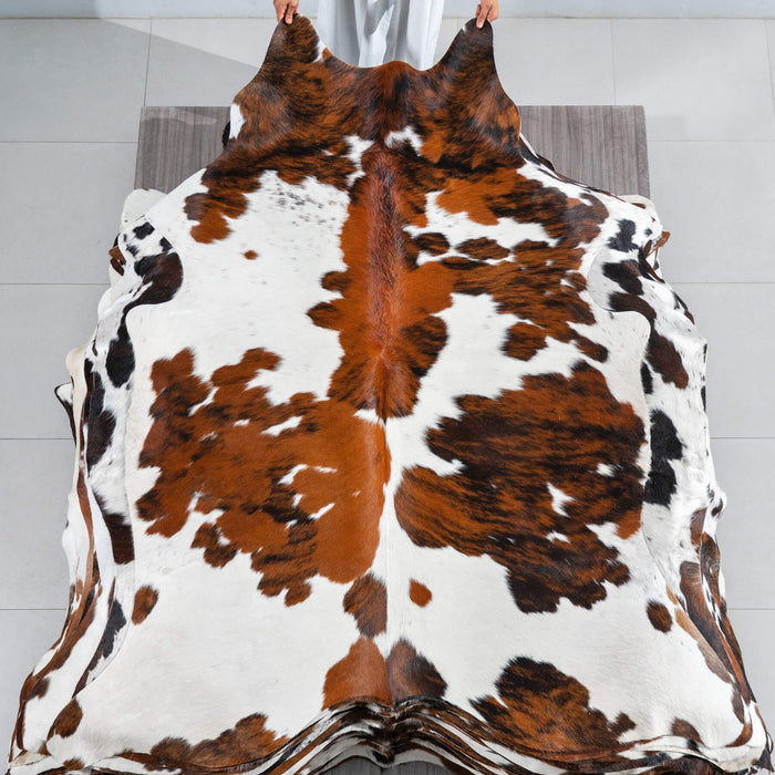 Tricolor Cowhide Rug Size 7'0" L x 6'1" W 1733