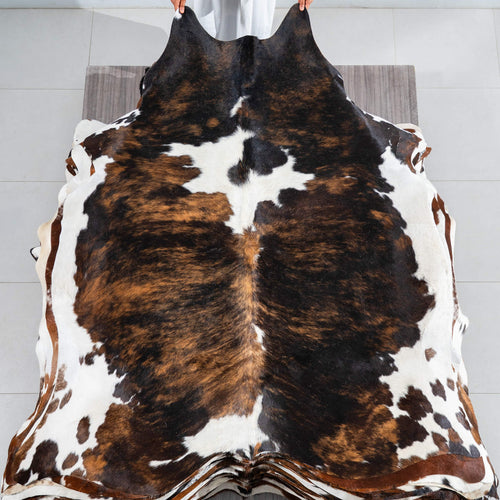 Tricolor Cowhide Rug Size 6'11" L x 6'7" W 1739