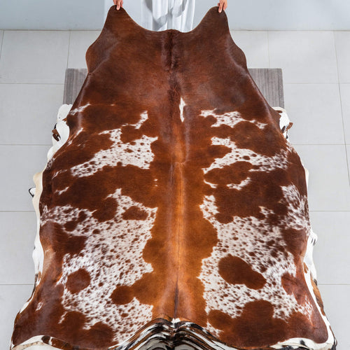Tricolor Cowhide Rug Size 7'8" L x 6'8" W 1742