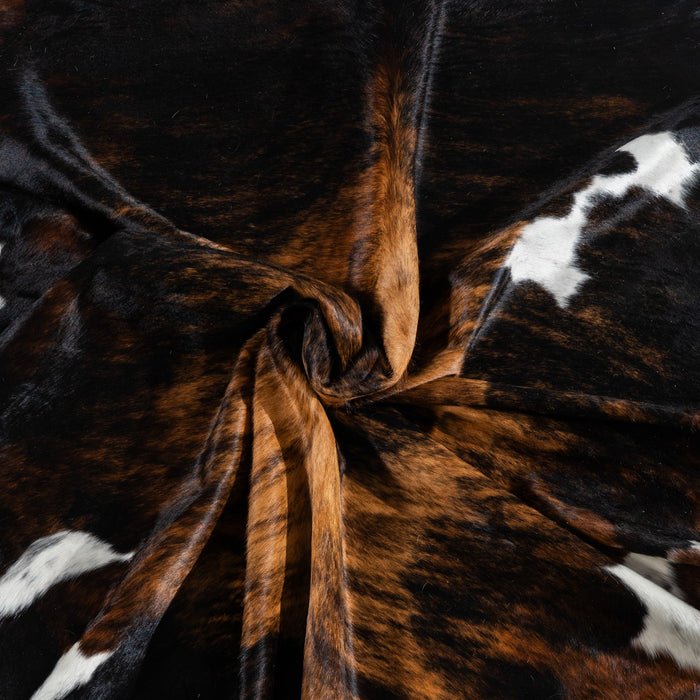 Dark Tricolor Cowhide Rug Size 6'11" L x 6'10" W 1770