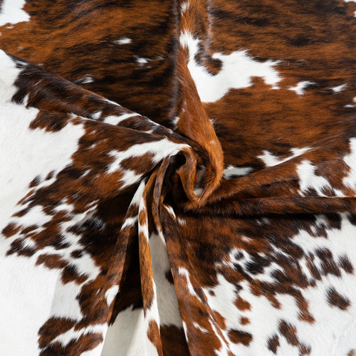 Tricolor Cowhide Rug Size 7'1" L x 6'2" W 1777