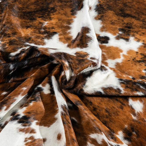 Tricolor Cowhide Rug Size 7'7" L x 7'0" W 1785