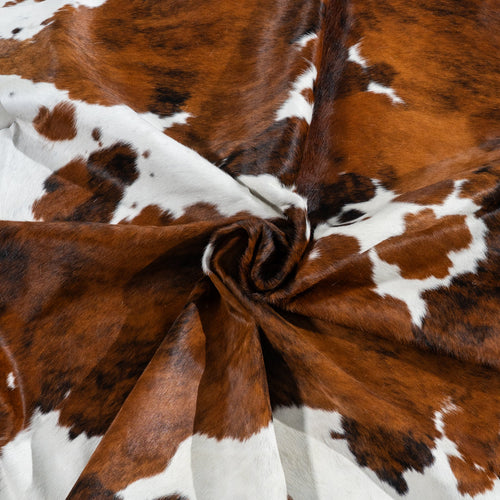 Tricolor Cowhide Rug Size 7'6" L x 6'5" W 1801