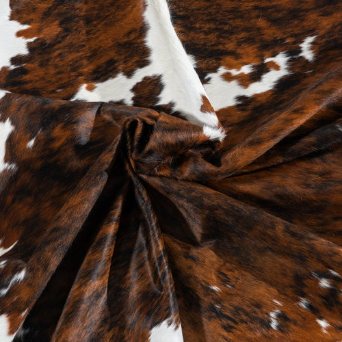 Tricolor Cowhide Rug Size 7'3" L x 6'11" W 1807