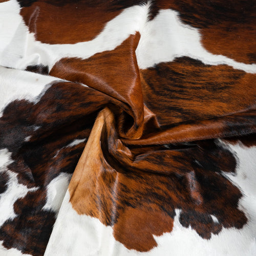 Tricolor Cowhide Rug Size 7'4" L x 6'4" W 1821