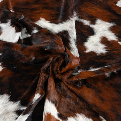 Tricolor Cowhide Rug Size 7'4" L x 6'11" W 1826