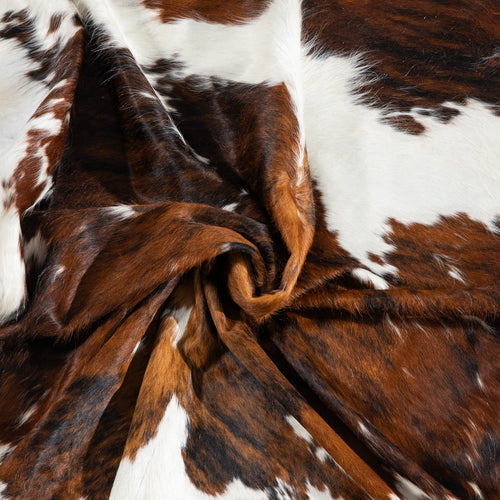 Tricolor Cowhide Rug Size 7'2" L x 6'10" W 1840
