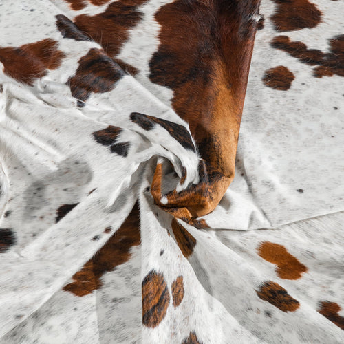 Tricolor Cowhide Rug Size 7'9" L x 6'11" W 1843