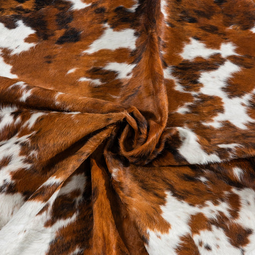 Tricolor Cowhide Rug Size 6'7" L x 6'1" W 1846