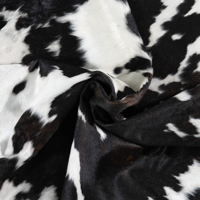 Dark Tricolor Cowhide Rug Size 7'2" L x 5'11" W 1906