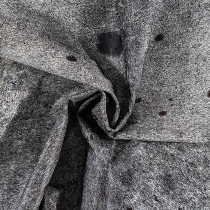 Black Salt and Pepper Cowhide Rug Size 7'3" L x 6'9" W 1913