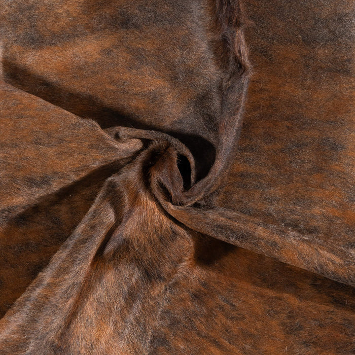 Tricolor Brindle Mix Cowhide Rug Size 6'3" L x 6'1" W 1923