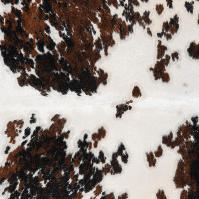 White Tricolor Cowhide Rug Size 7'1" L x 5'11" W 1925