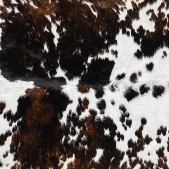 White Tricolor Cowhide Rug Size 6'9" L x 6'3" W 1930