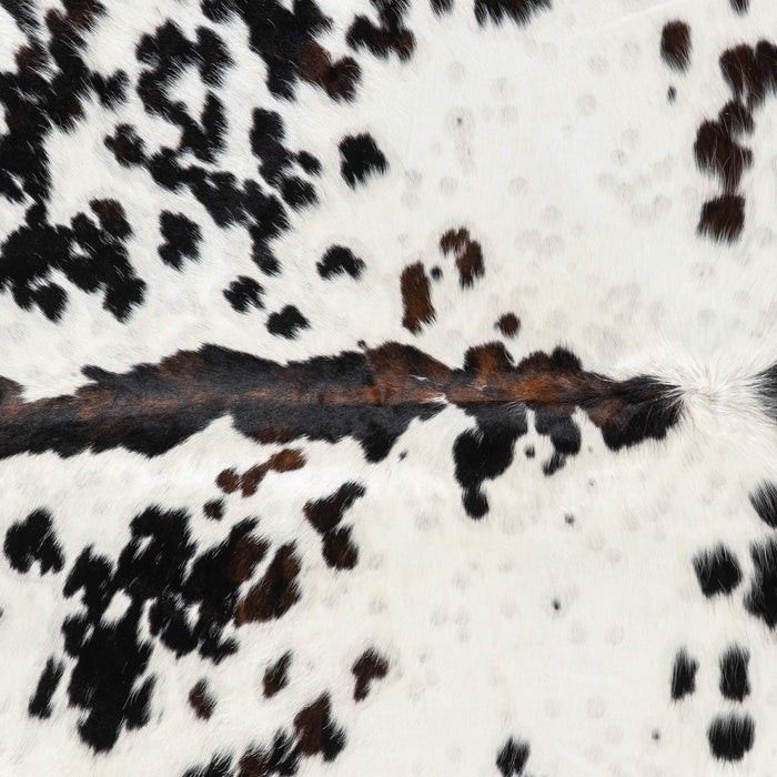 White Tricolor Cowhide Rug Size 6'9" L x 7'3" W 1934