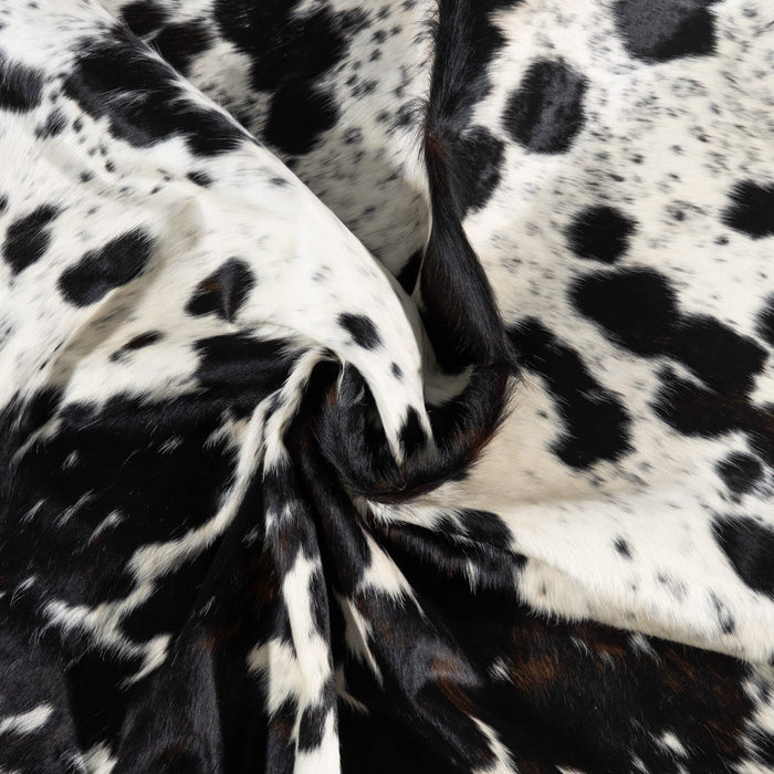 Dark Tricolor Cowhide Rug Size 7'6" L x 6'7" W 1936