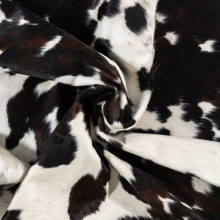 Dark Tricolor Cowhide Rug Size 7'9" L x 6'9" W 1937