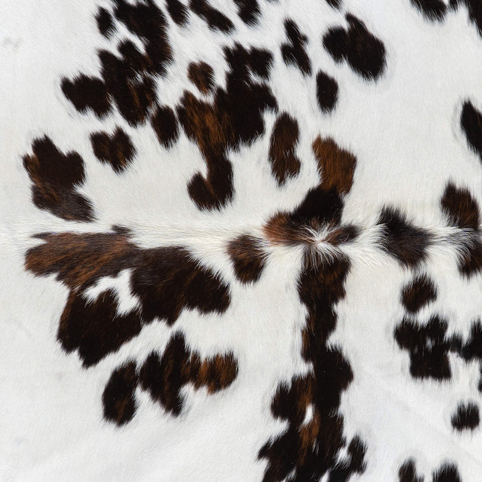 White Tricolor Cowhide Rug Size 6'9" L x 6'3" W 1940