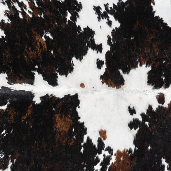 White Tricolor Cowhide Rug Size 7'8" L x 6'11" W 1950