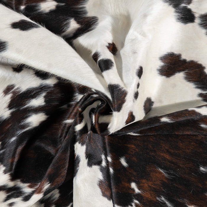 White Tricolor Cowhide Rug Size 7'4" L x 6'4" W 1952