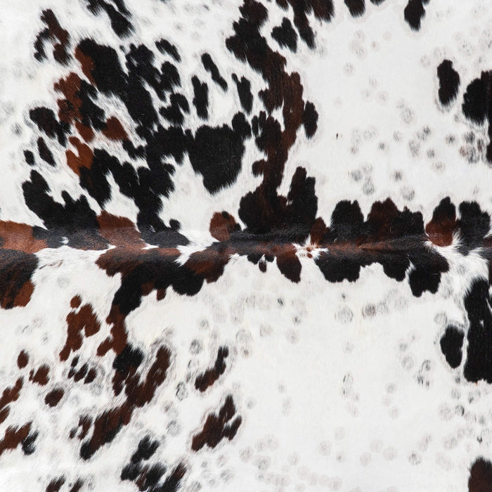 White Tricolor Cowhide Rug Size 7'5" L x 6'11" W 1953