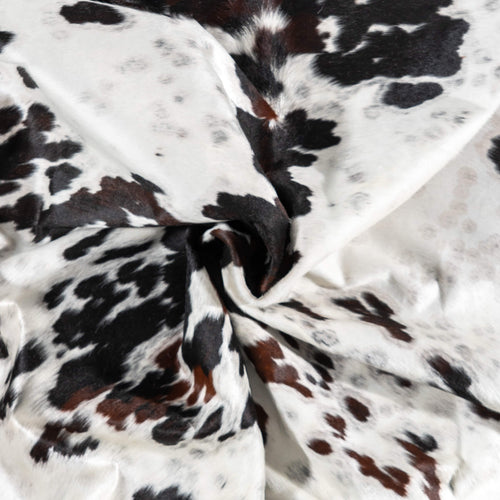 White Tricolor Cowhide Rug Size 7'5" L x 6'11" W 1953