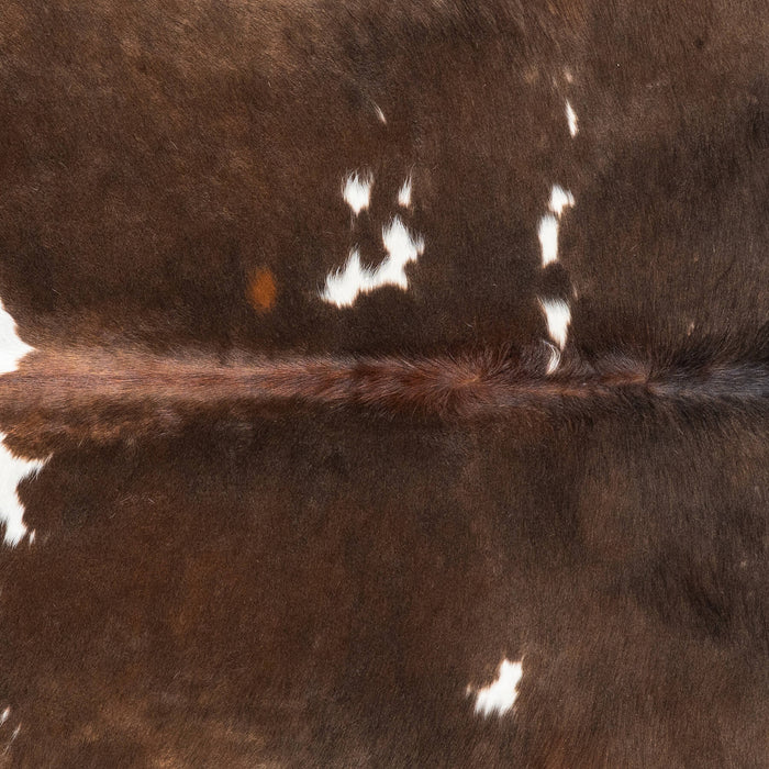 Chocolate and White Cowhide Rug Size 7'2" L x 6'1" W 1954
