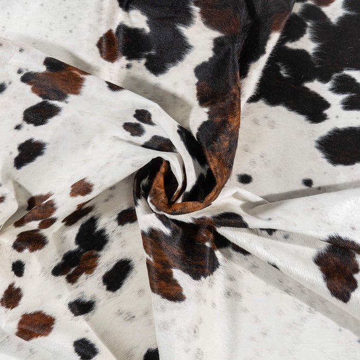 White Tricolor Cowhide Rug Size 8'0" L x 7'1" W 1955