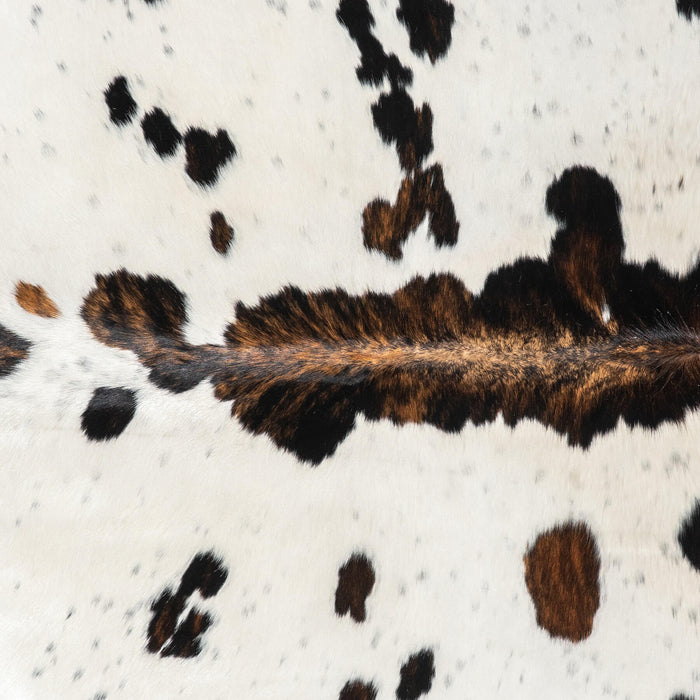 White Tricolor Cowhide Rug Size 7'5" L x 6'7" W 1964