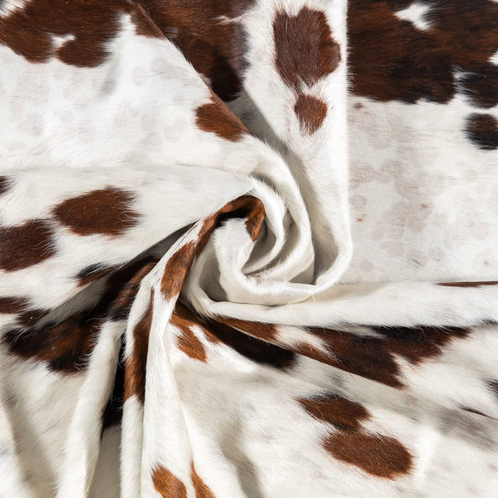 White Tricolor Cowhide Rug Size 7'5" L x 6'8" W 1965
