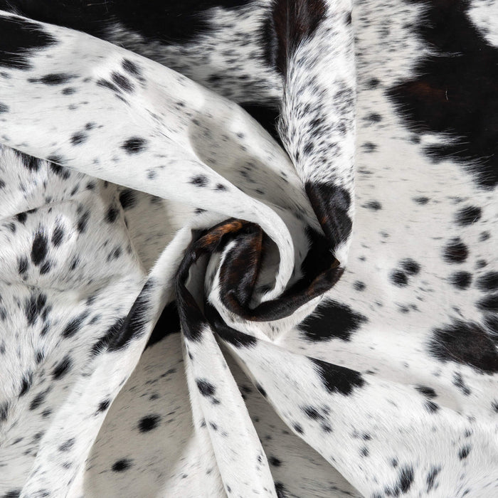 White Tricolor Cowhide Rug Size 7'5" L x 6'6" W 1969