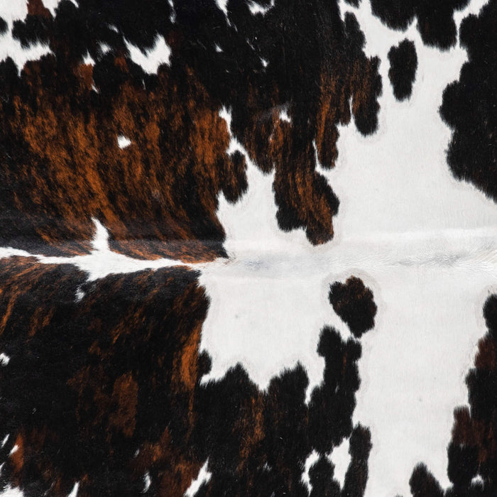 White Tricolor Cowhide Rug Size 7'9" L x 6'11" W 1972