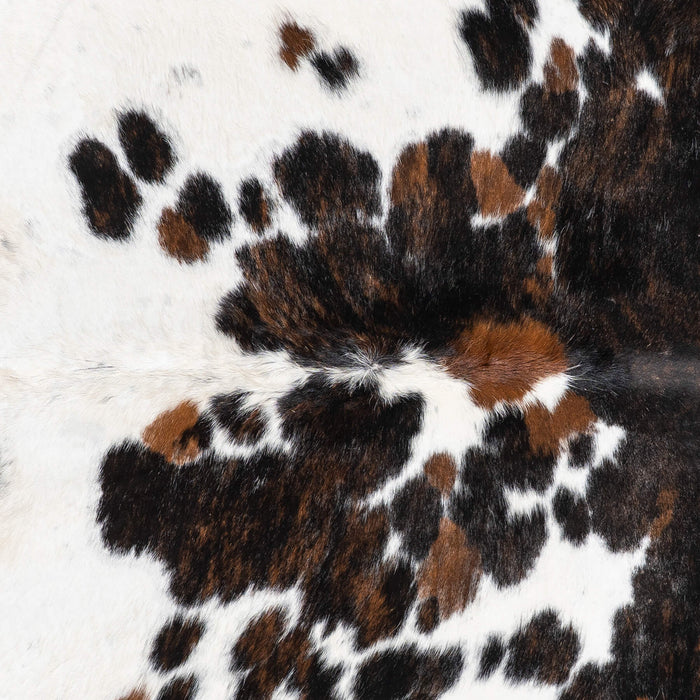 White Tricolor Cowhide Rug Size 7'6" L x 6'5" W 1973