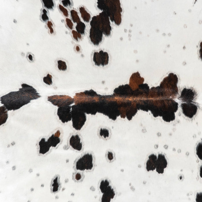 White Tricolor Cowhide Rug Size 7'6" L x 6'6" W 1975
