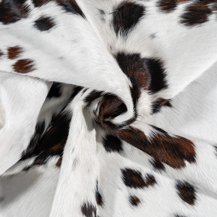 White Tricolor Cowhide Rug Size 6'9" L x 6'4" W 1983