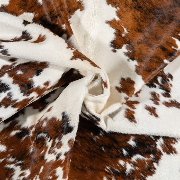White Tricolor Cowhide Rug Size 7'2" L x 6'0" W 1985