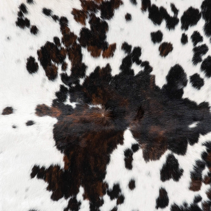 White Tricolor Cowhide Rug Size 7'4" L x 6'11" W 1988