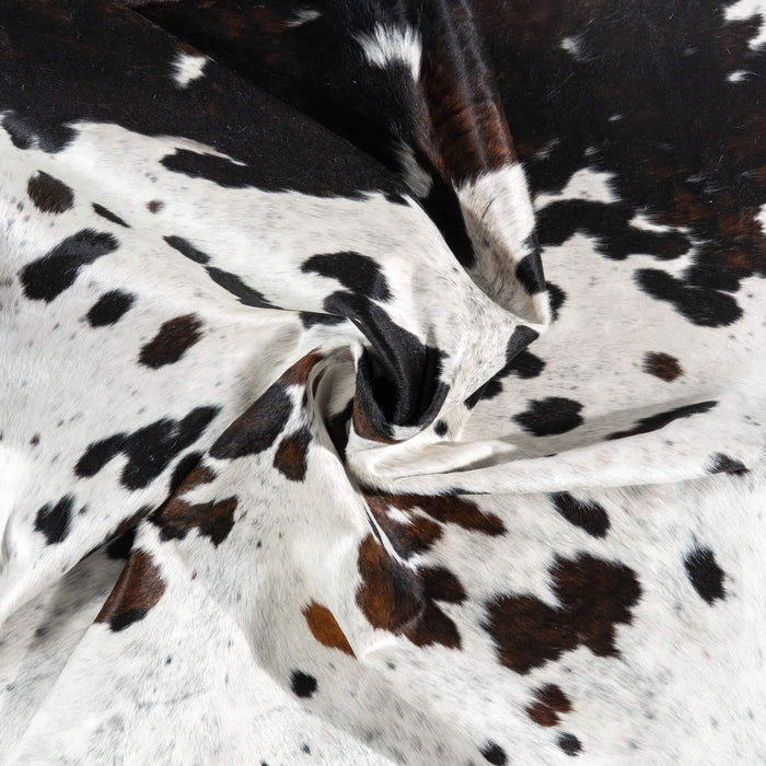 White Tricolor Cowhide Rug Size 7'11" L x 6'7" W 1992