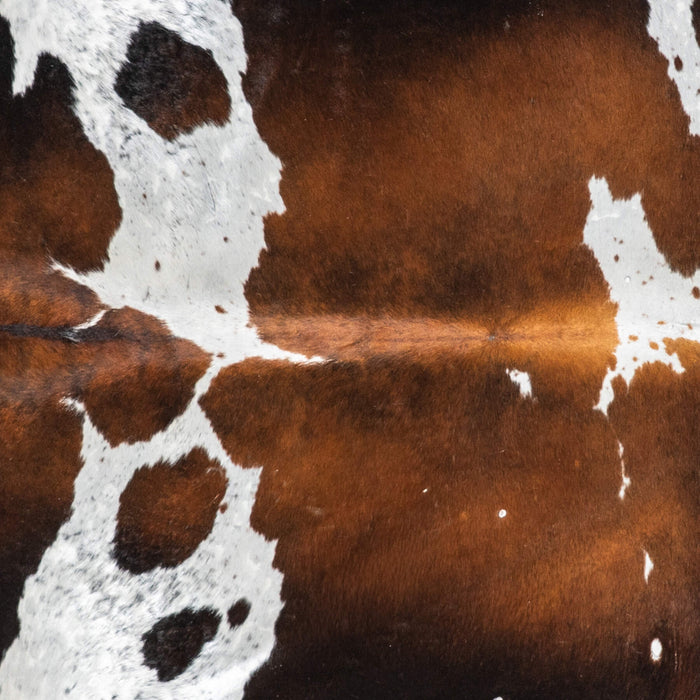 Vintage Chocolate and White Cowhide Rug Size 7'2" L x 6'11" W 2003