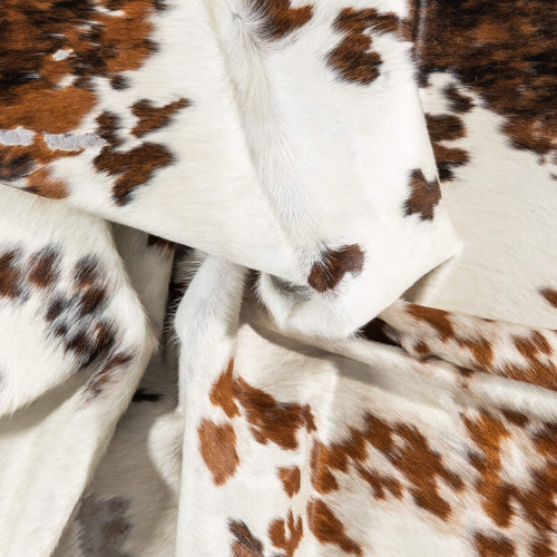 Vintage White Tricolor Cowhide Rug Size 6'11" L x 5'9" W 2014