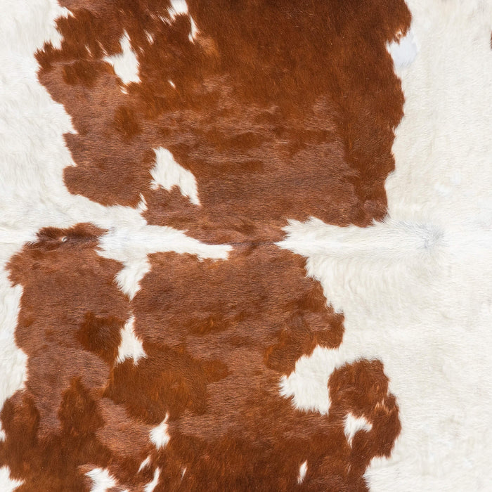 Vintage Brown and White Cowhide Rug Size 8'0" L x 6'9" W 2017