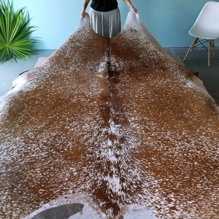 Salt And Pepper Brown Brazilian Cowhide Rug, Natural Suede Leather | eCowhides