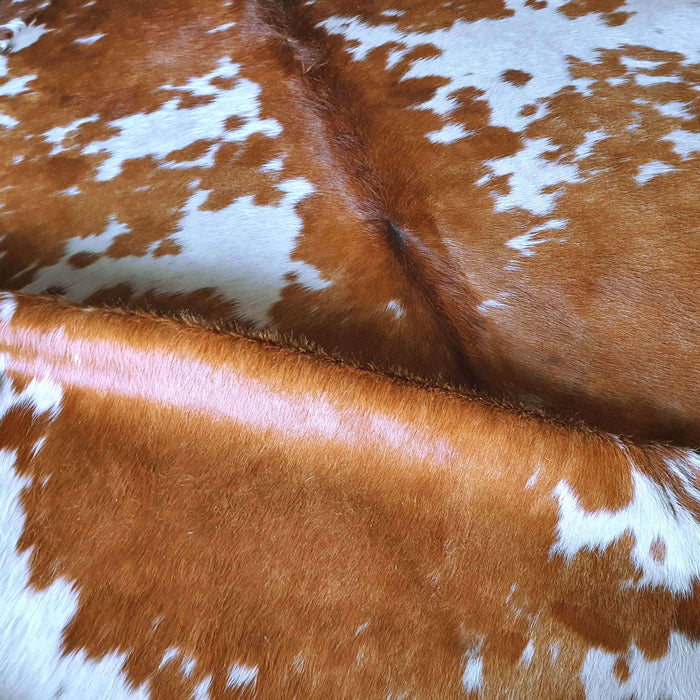 Brown And White Brazilian Cowhide Rug, Natural Suede Leather | eCowhides