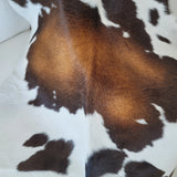 Mahogany and white calf hide styled as a small accent piece