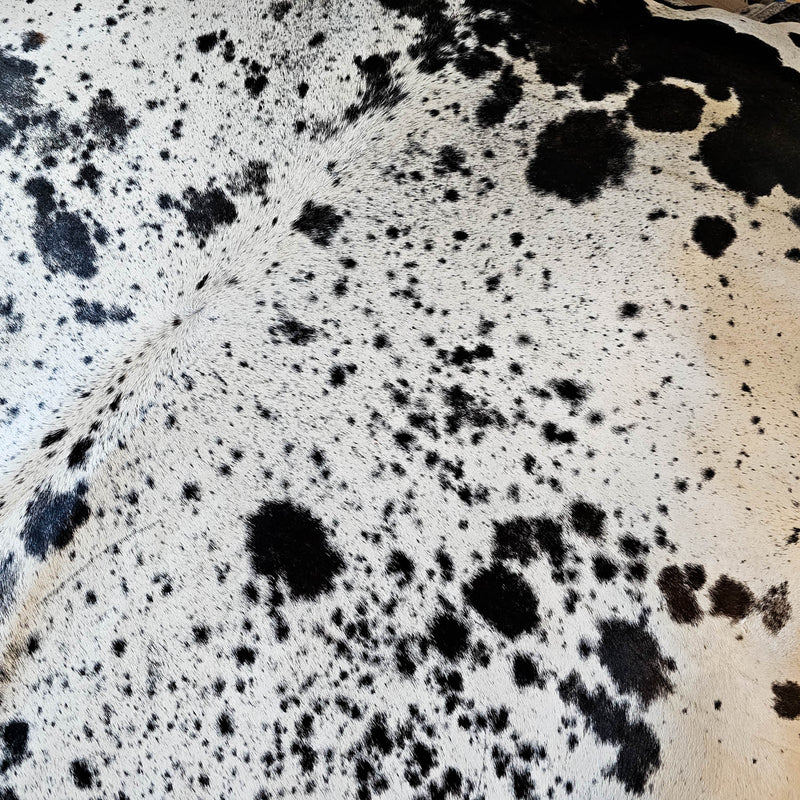Natural Brazilian Black Speckled Cowhide Rug Size X Large 2131 , Stain Resistant Fur | eCowhides
