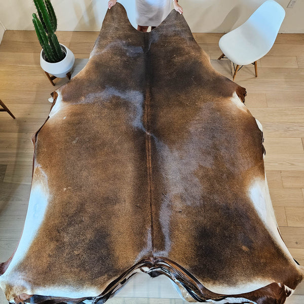 Natural Brazilian Brown Cowhide Rug Size X Large 2232