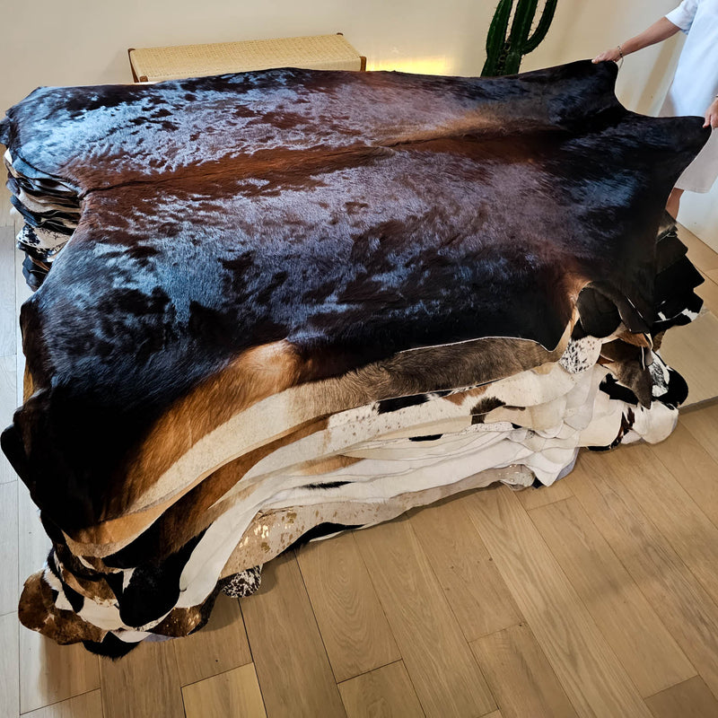 Natural Brazilian Chocolate Cowhide Rug Size X Large 2268 , Stain Resistant Fur | eCowhides