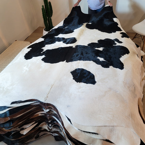 Natural Brazilian  Black and White Cowhide Rug Size X Large 2500